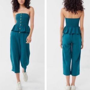 Urban Outfitters strapless peplum jumpsuit size small